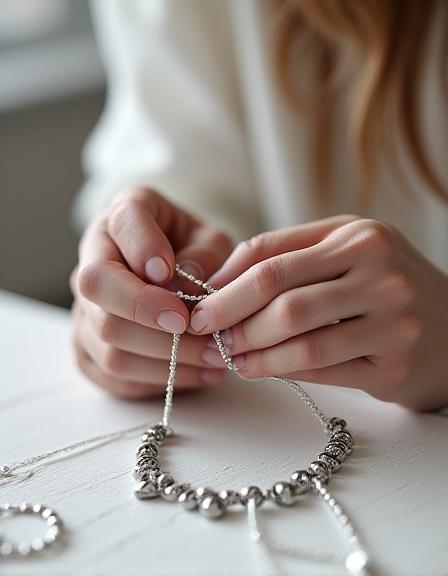 Artisan working on jewelry with fine tools