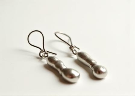 Hand-forged sterling silver drop earrings